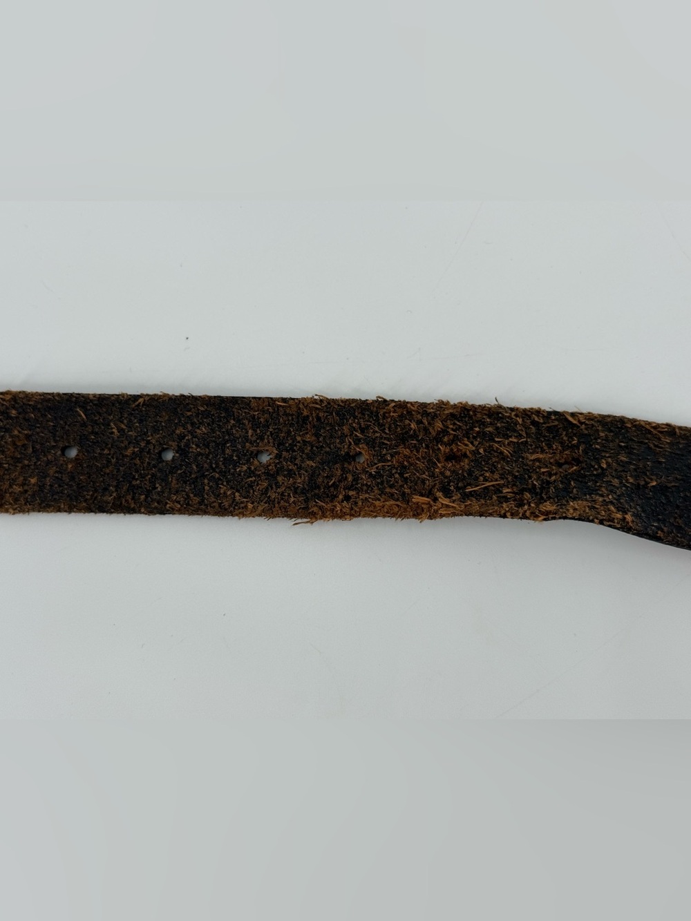 Vintage Very Worn Black Leather Belt 34 - Picture 8 of 8